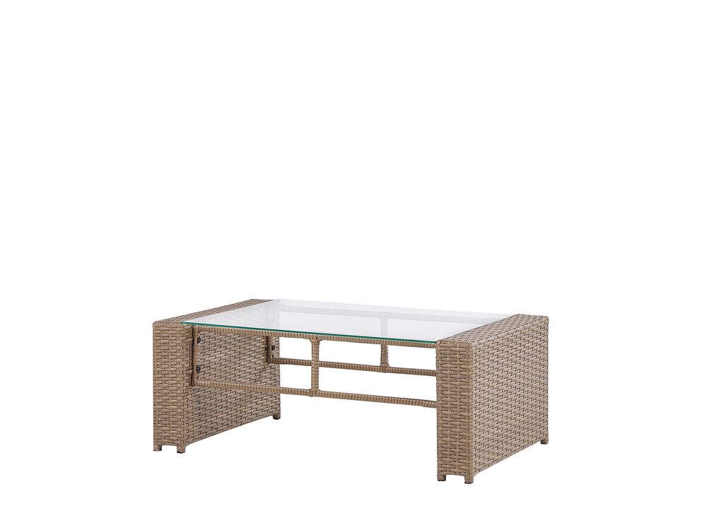 Luca 4 Seater PE Rattan Garden Sofa Set Light Brown