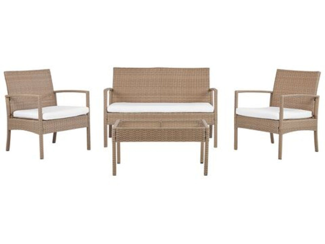 4 Seater PE Rattan Garden Sofa Set Light Brown Marsala