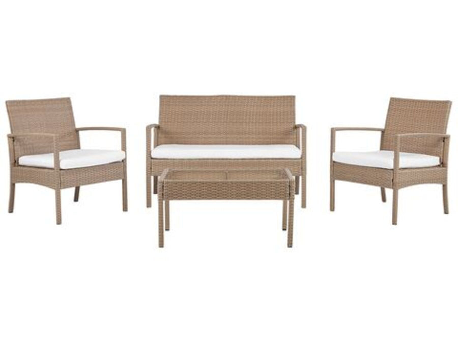 Marsala 4 Seater PE Rattan Garden Sofa Set Light Brown
