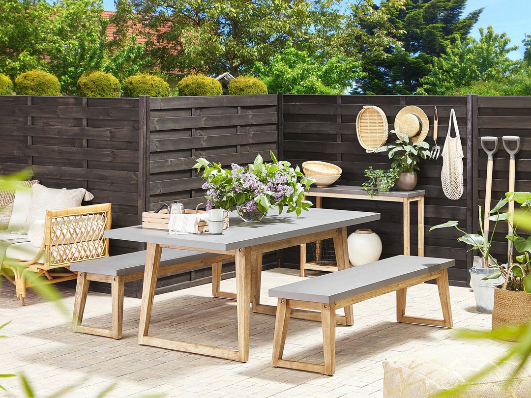 Concrete Outdoor Bench Grey 160 cm Oria
