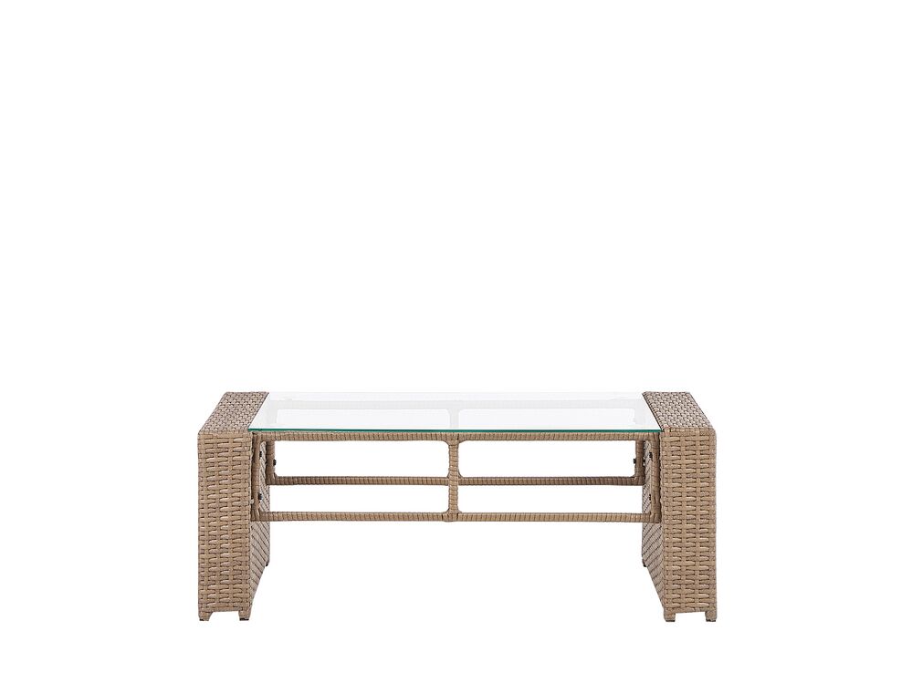 Luca 4 Seater PE Rattan Garden Sofa Set Light Brown