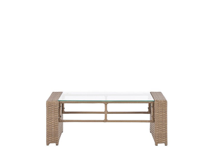 Luca 4 Seater PE Rattan Garden Sofa Set Light Brown