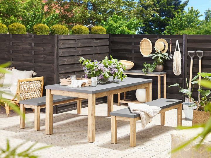 Concrete Outdoor Bench Grey 160 cm Ostuni