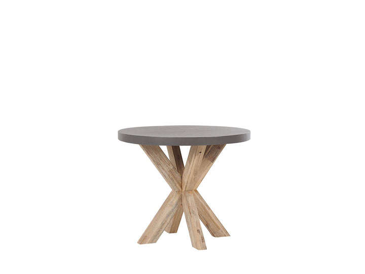 Olbia 4 Seater Concrete Garden Dining Set Round Table Grey