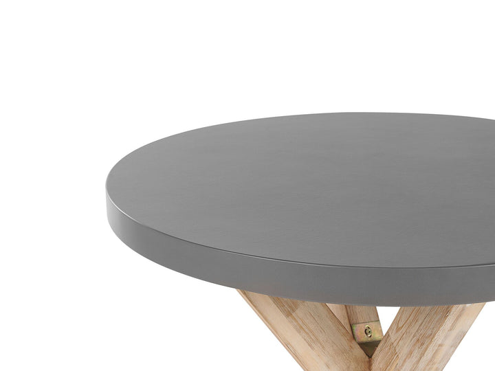 Olbia 4 Seater Concrete Garden Dining Set Round Table Grey