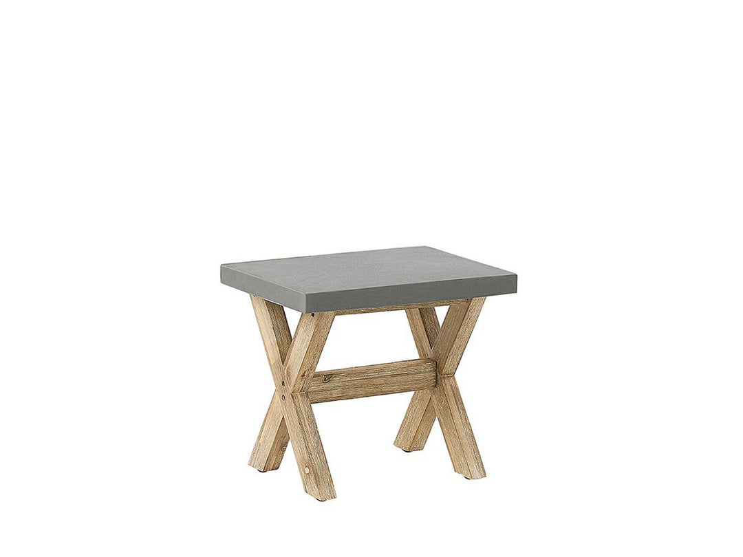 Olbia 4 Seater Concrete Garden Dining Set Round Table Grey
