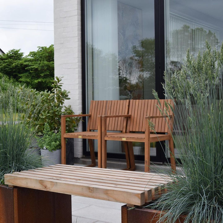 Sassari 6 Seater Acacia Wood Garden Dining Set with Trolley