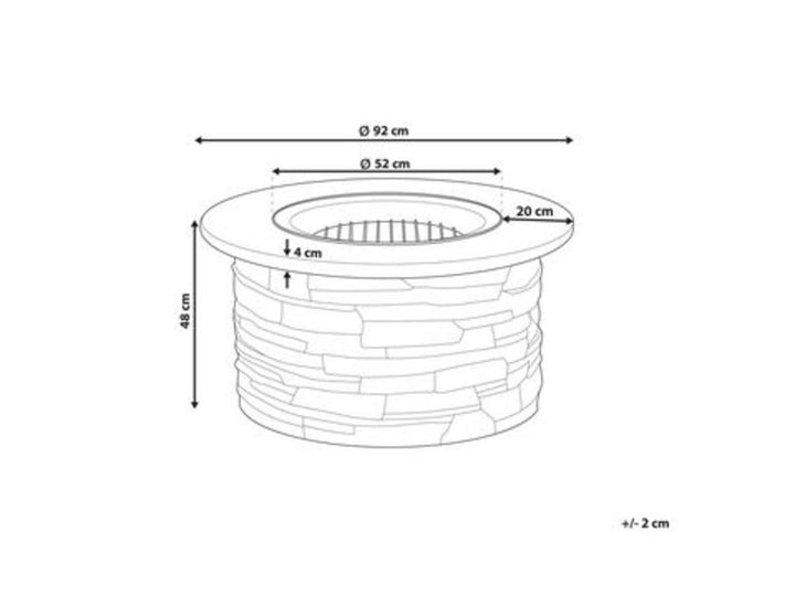 Round Fire Pit Grey Tambora