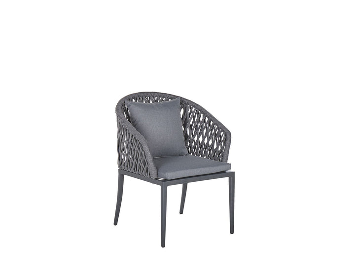 Lipari 4 Seater Metal Garden Dining Set Grey