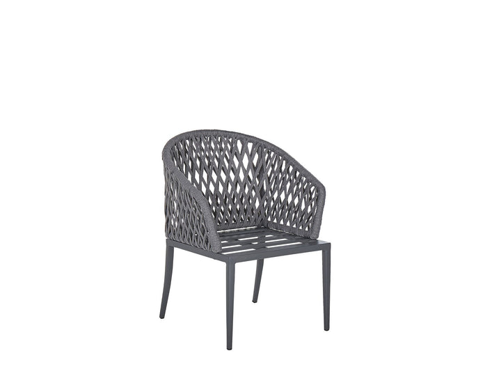 Lipari 4 Seater Metal Garden Dining Set Grey