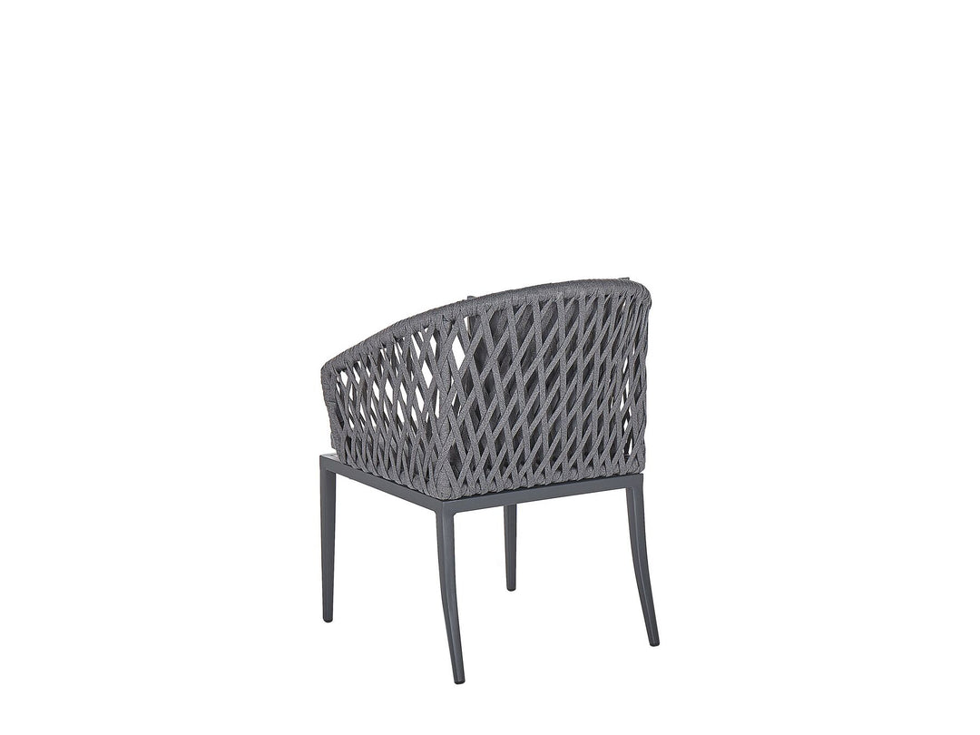 Lipari 4 Seater Metal Garden Dining Set Grey