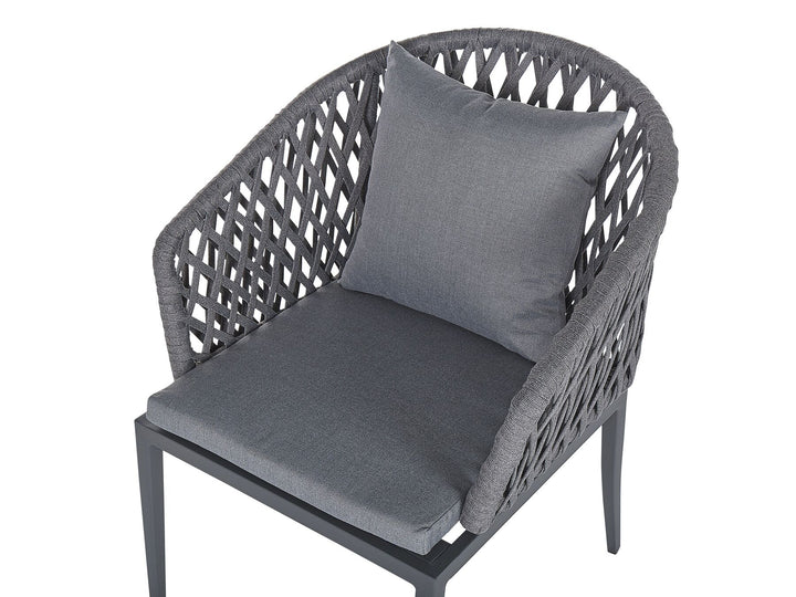 Lipari 4 Seater Metal Garden Dining Set Grey
