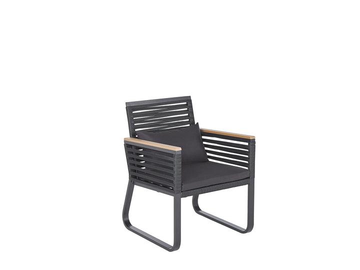 Canetto 4 Seater Metal Garden Dining Set Black
