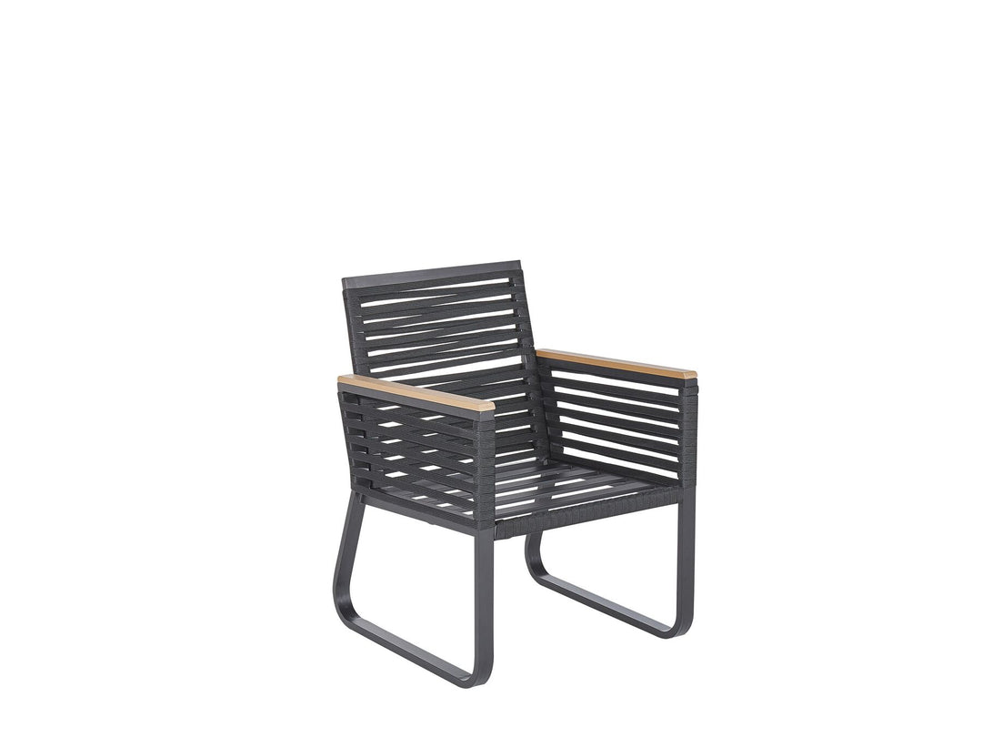 Canetto 4 Seater Metal Garden Dining Set Black