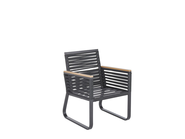 Canetto 4 Seater Metal Garden Dining Set Black