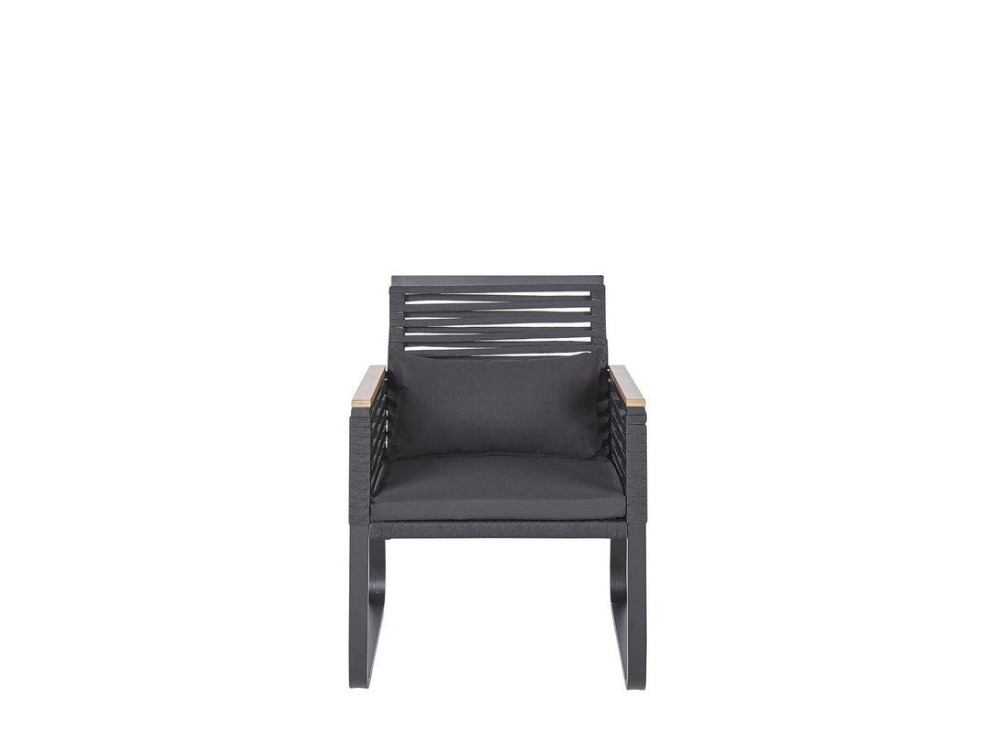 Canetto 4 Seater Metal Garden Dining Set Black