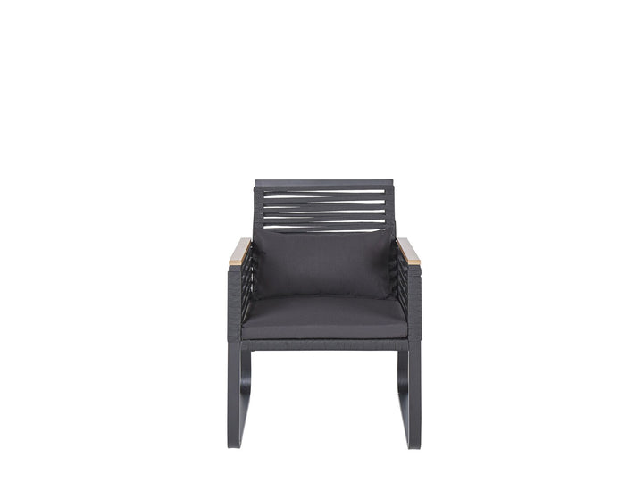 Canetto 4 Seater Metal Garden Dining Set Black