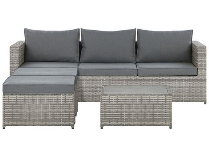 5 Seater PE Rattan Garden Sofa Set Grey Sabbia