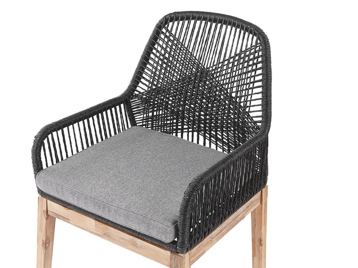 Olbia 4 Seater Concrete Garden Dining Set Square Table with Chairs Black