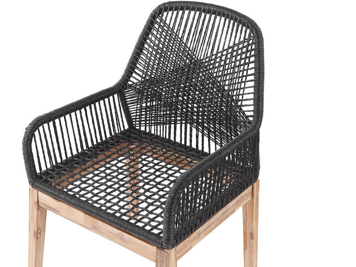 Olbia 4 Seater Concrete Garden Dining Set Square Table with Chairs Black