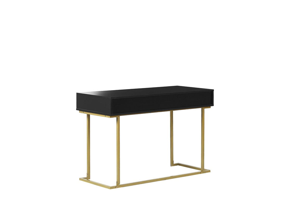 Home Office Desk / 2 Drawer Console Table Black with Gold Westport