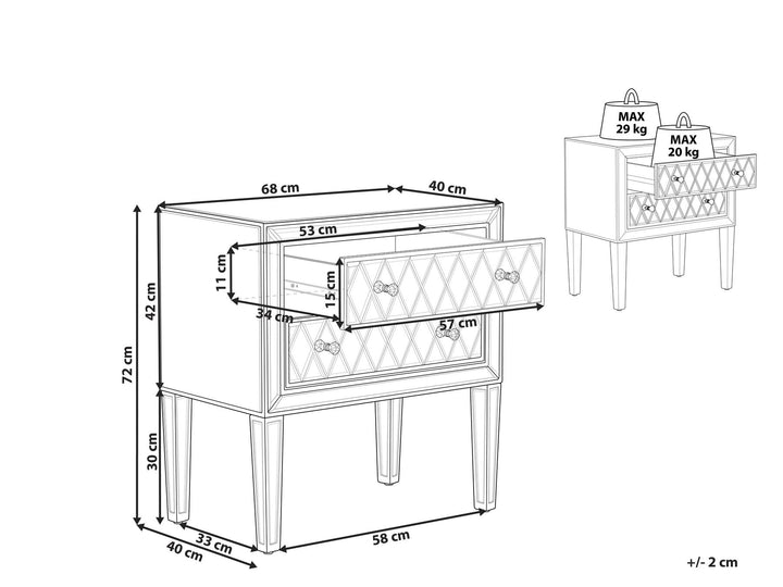 Wrenshall 2 Drawer Mirrored Console Table
