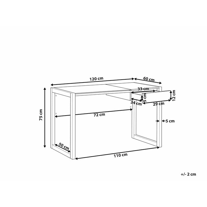 Gaul 1 Drawer Home Office Desk 120 x 60 cm