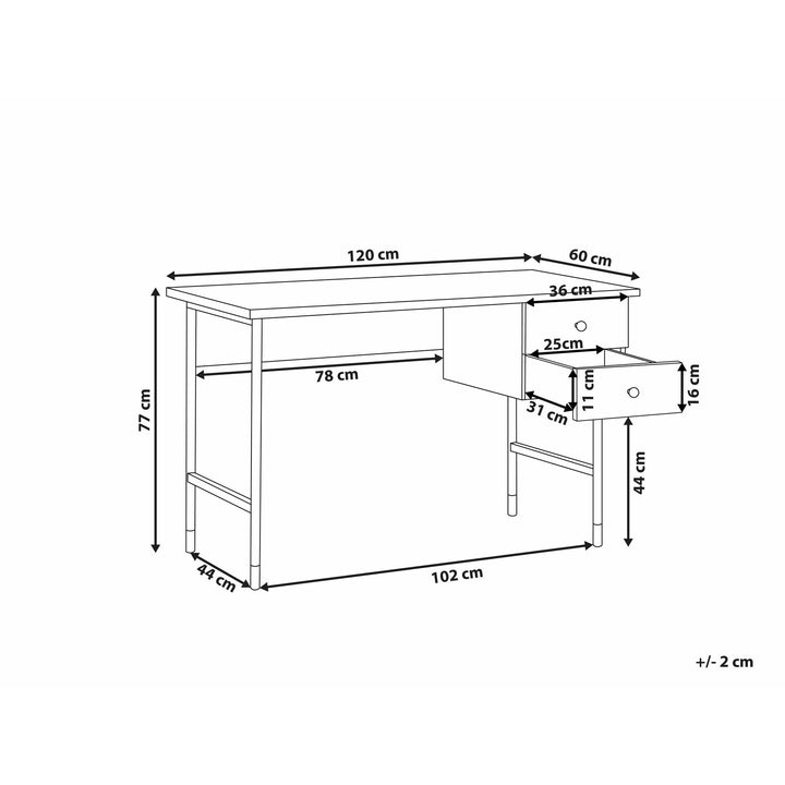 Kaelin 2 Drawer Home Office Desk 120 x 60 cm