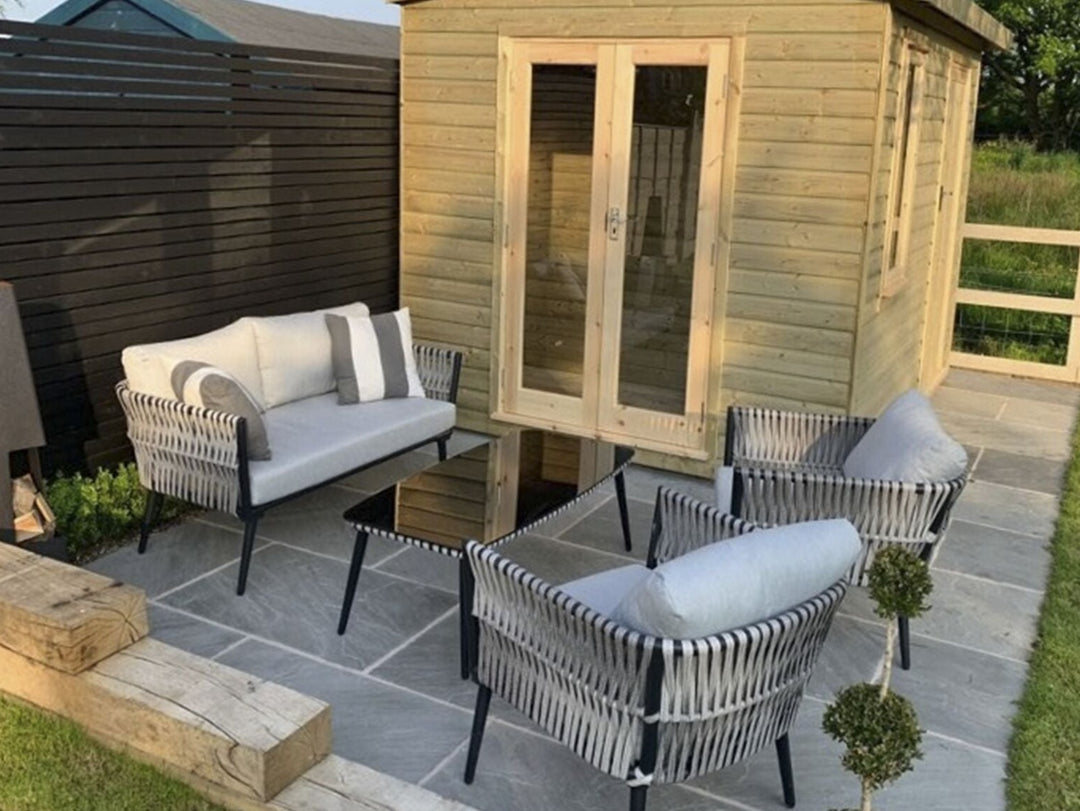 Preveza 4 Seater PE Rattan Garden Sofa Set Grey