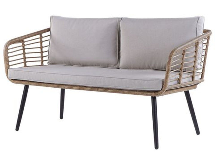 Corinth II 4 Seater PE Rattan Garden Sofa Set Natural