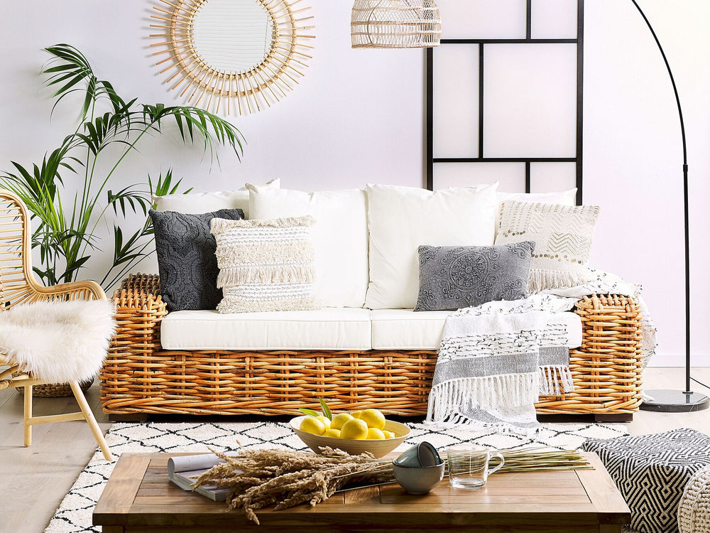 Forli 2 Seater Rattan Garden Sofa Natural 