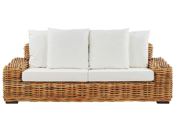 2 Seater Rattan Garden Sofa Natural Forli