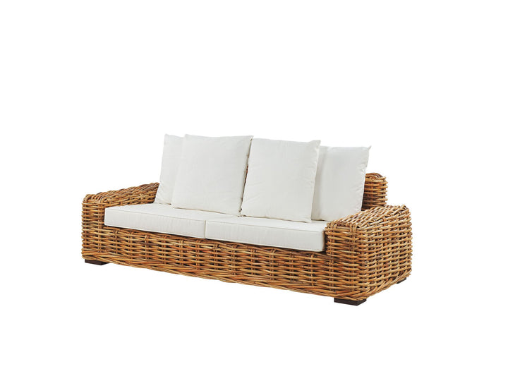 2 Seater Rattan Garden Sofa Natural Forli