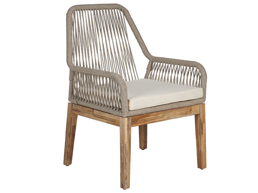 Olbia 6 Seater Concrete Garden Dining Set with Chairs White with Beige