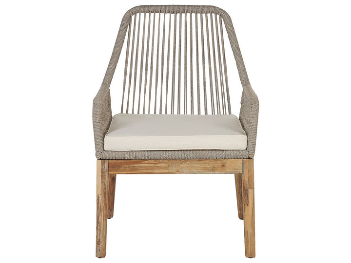 Olbia 6 Seater Concrete Garden Dining Set with Chairs White with Beige