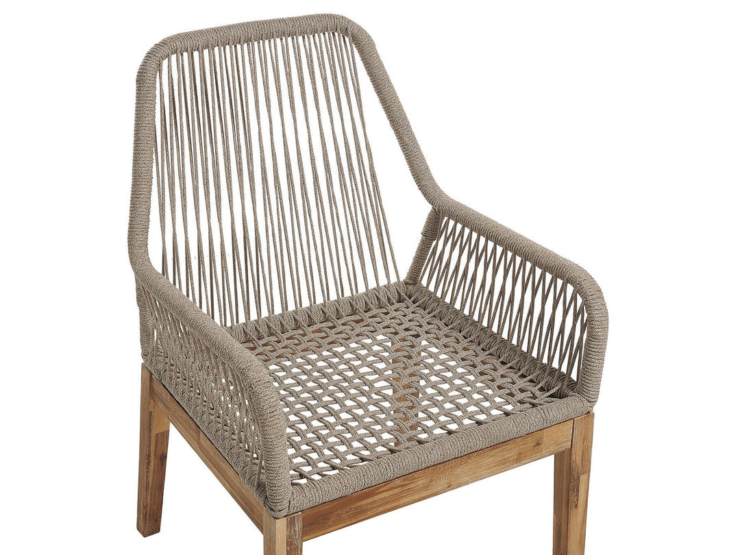 Olbia 6 Seater Concrete Garden Dining Set with Chairs White with Beige