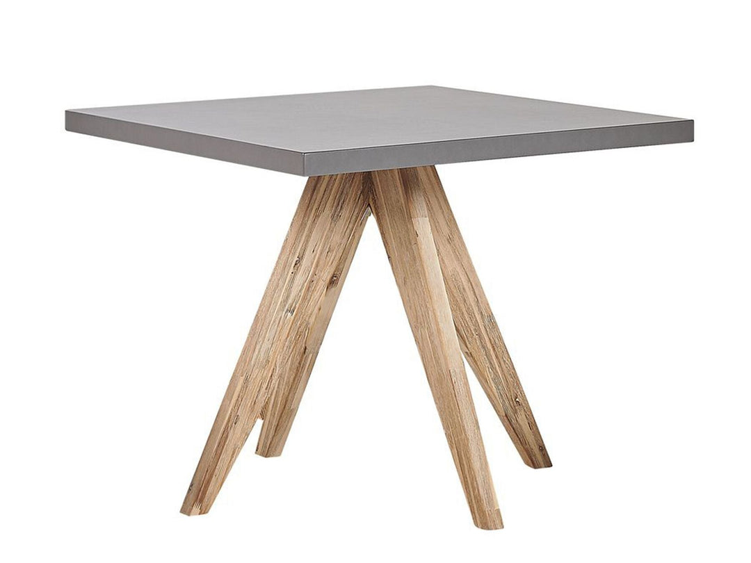 Olbia 4 Seater Concrete Garden Dining Set Square Table with Chairs Beige