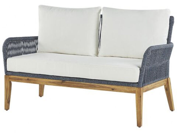 Merano II 4 Seater Acacia Wood Garden Sofa Set White and Blue