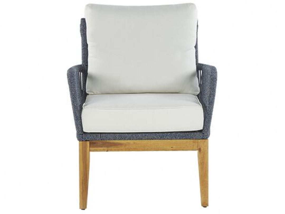 4 Seater Acacia Wood Garden Sofa Set White and Blue Merano II