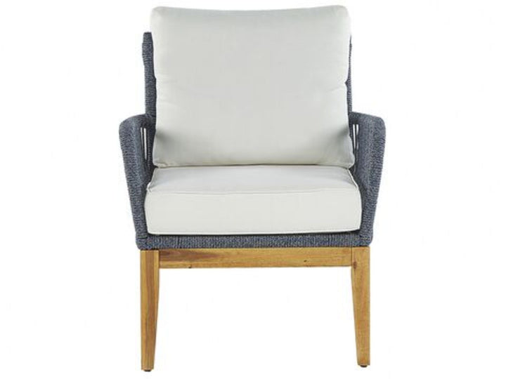 Merano II 4 Seater Acacia Wood Garden Sofa Set White and Blue