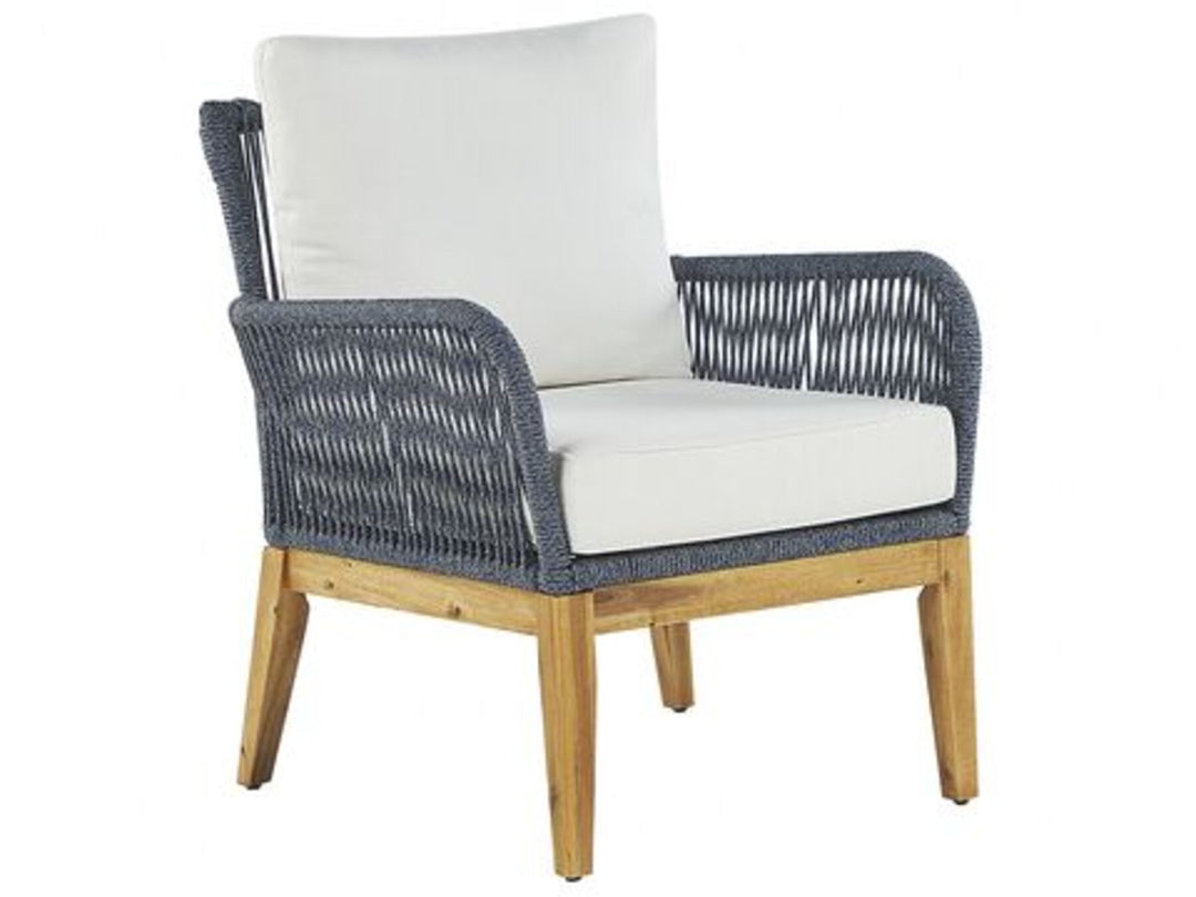 Merano II 4 Seater Acacia Wood Garden Sofa Set White and Blue