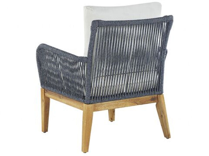 Merano II 4 Seater Acacia Wood Garden Sofa Set White and Blue