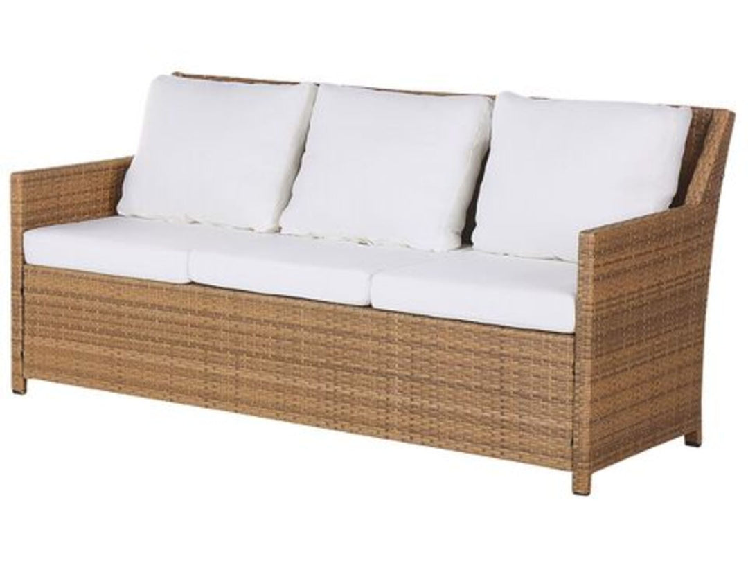 5 Seater PE Rattan Garden Sofa Set Brown and White Fonti