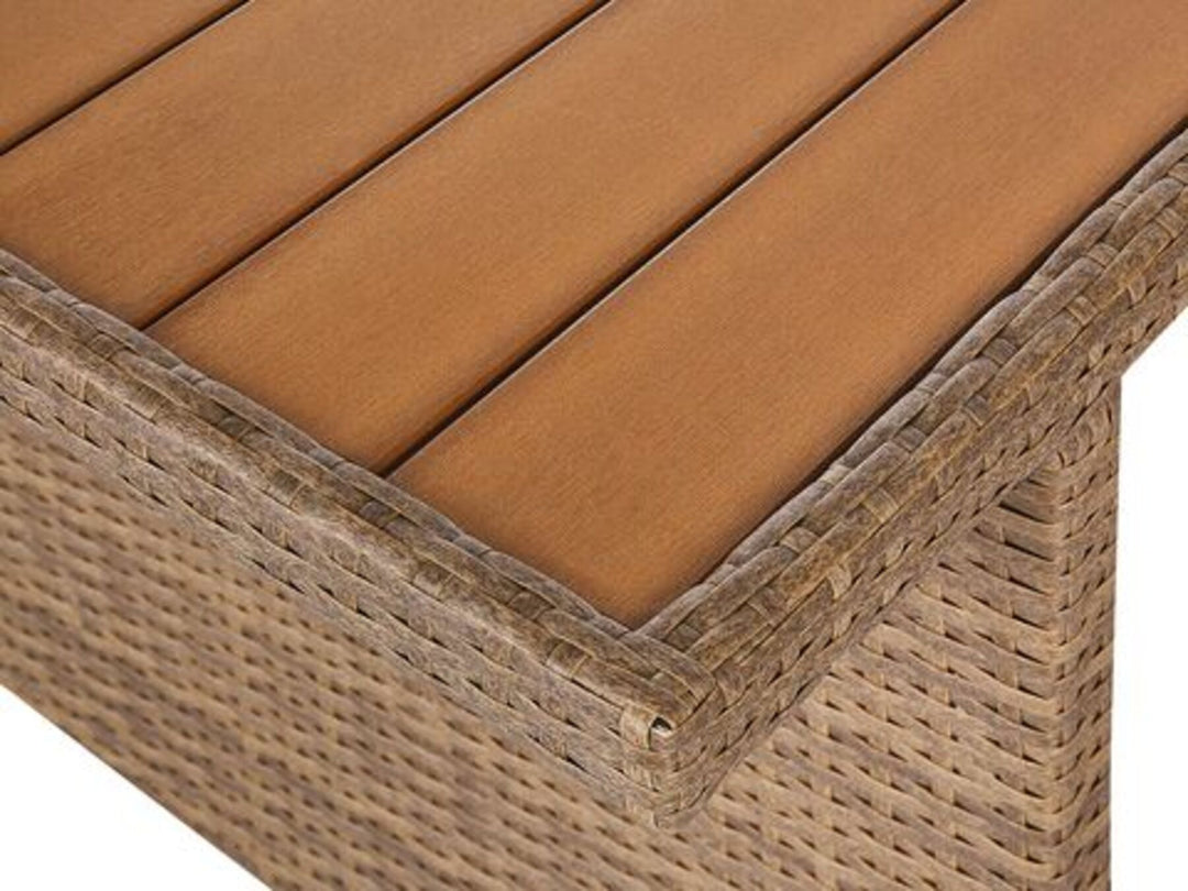 Fonti 5 Seater PE Rattan Garden Sofa Set Brown and White