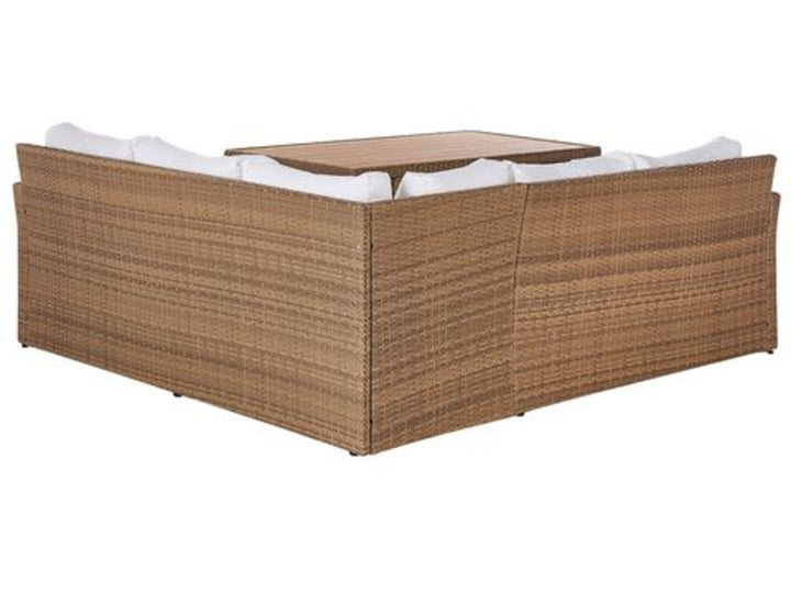 Bardi 5 Seater PE Rattan Garden Corner Sofa Set Brown and White