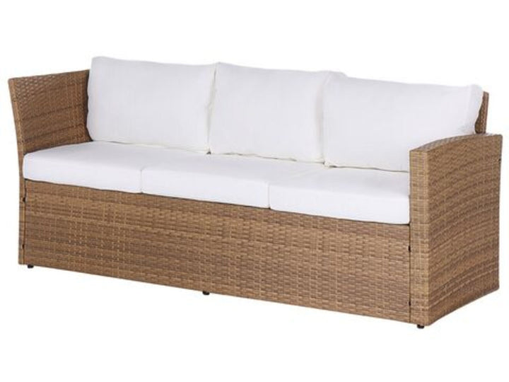 Bardi 5 Seater PE Rattan Garden Corner Sofa Set Brown and White