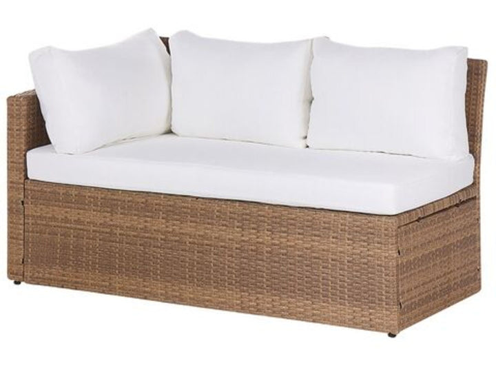 Bardi 5 Seater PE Rattan Garden Corner Sofa Set Brown and White