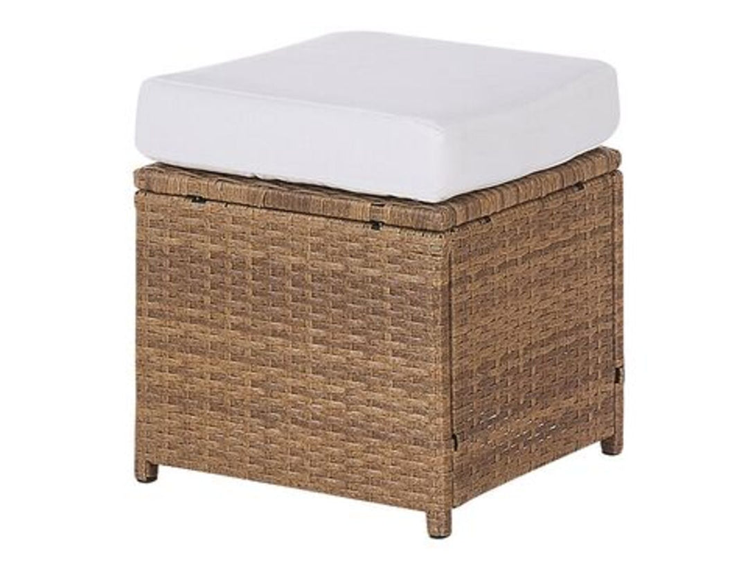 Bardi 5 Seater PE Rattan Garden Corner Sofa Set Brown and White
