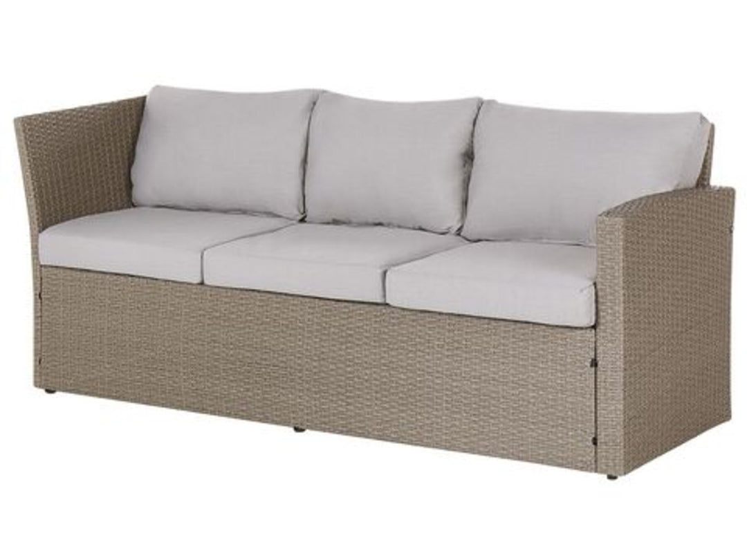 Bardi 5 Seater PE Rattan Garden Corner Sofa Set Taupe and Grey