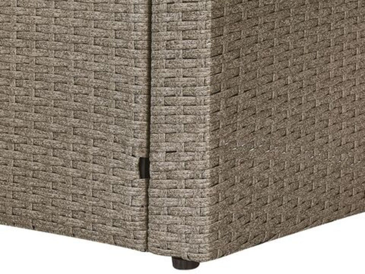 Bardi 5 Seater PE Rattan Garden Corner Sofa Set Taupe and Grey